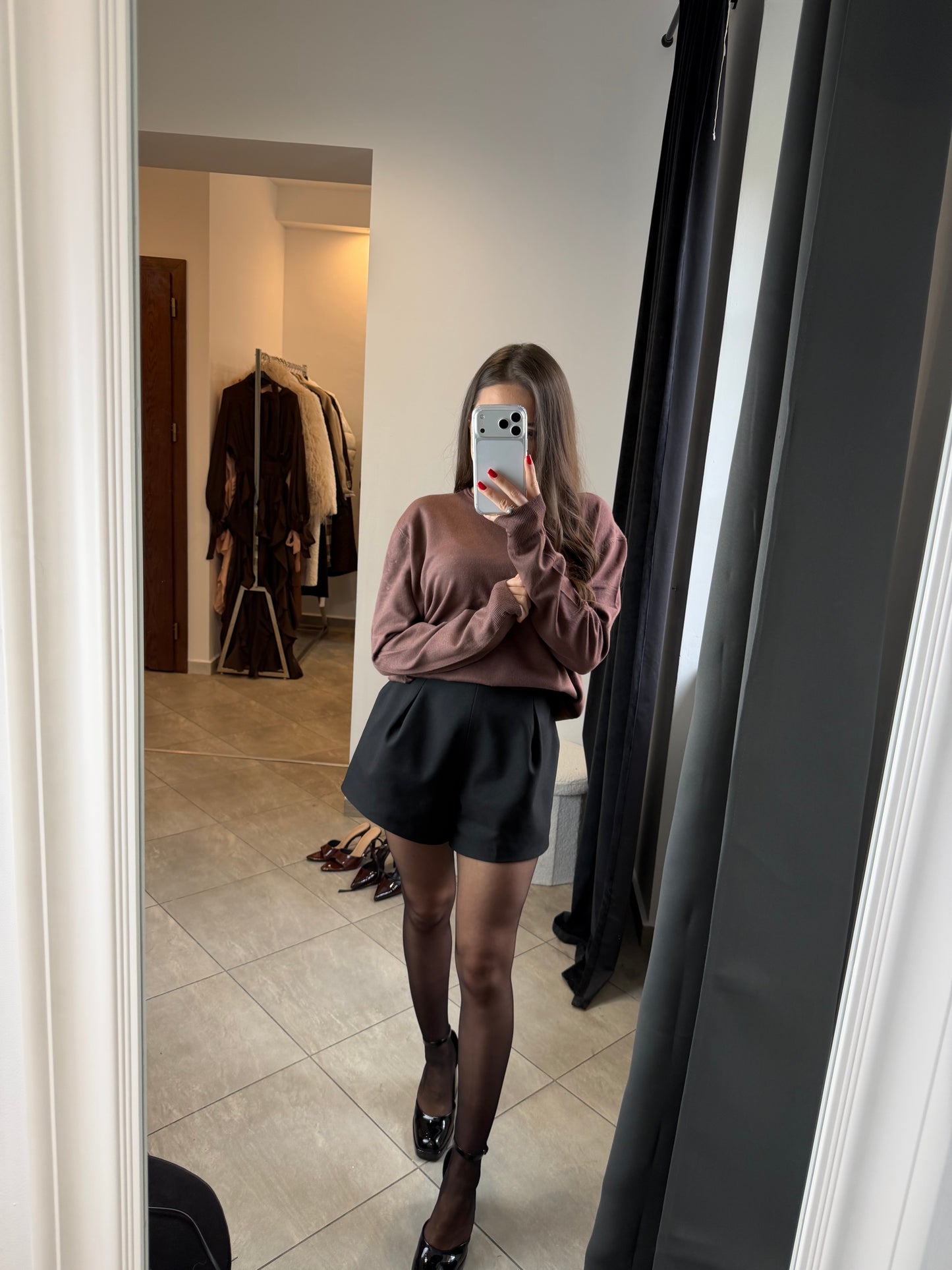 sweterek z długim rękawem – Jasny brąz