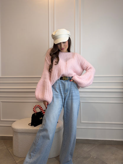 Jasne jeansy wide leg z elastanem