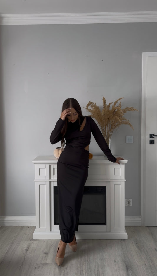 Czarna Sukienka Cut-Out Glam