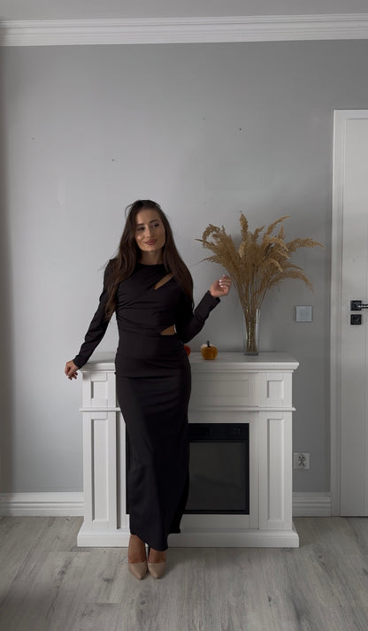 Czarna Sukienka Cut-Out Glam