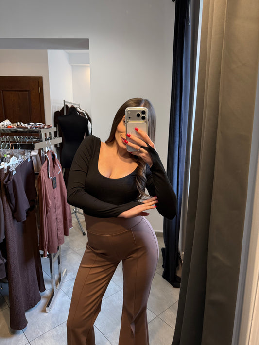 Body z długim rękawem „Black Classic Fit”