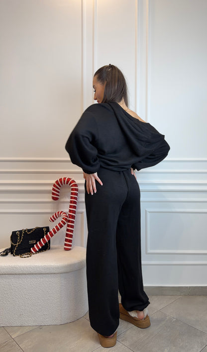 kombinezon z suwakiem w kolorze czarnym