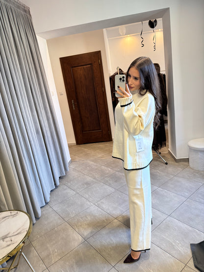 Elegancki dzianinowy komplet „Cream Comfort”