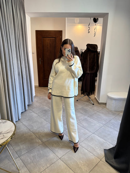 Elegancki dzianinowy komplet „Cream Comfort”