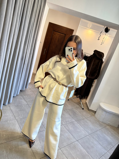 Elegancki dzianinowy komplet „Cream Comfort”