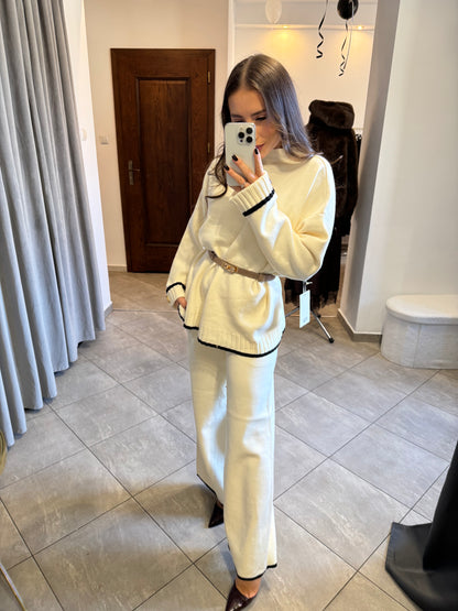 Elegancki dzianinowy komplet „Cream Comfort”