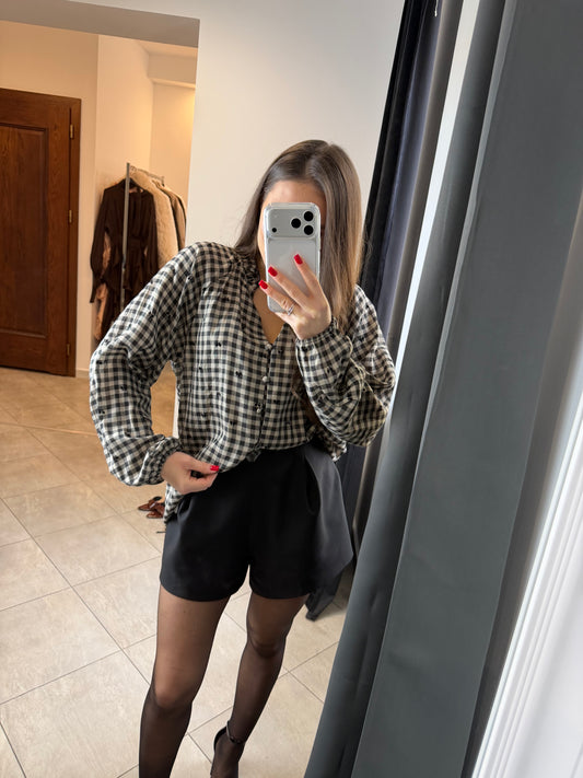 Koszula w kratę – Szaro-czarna