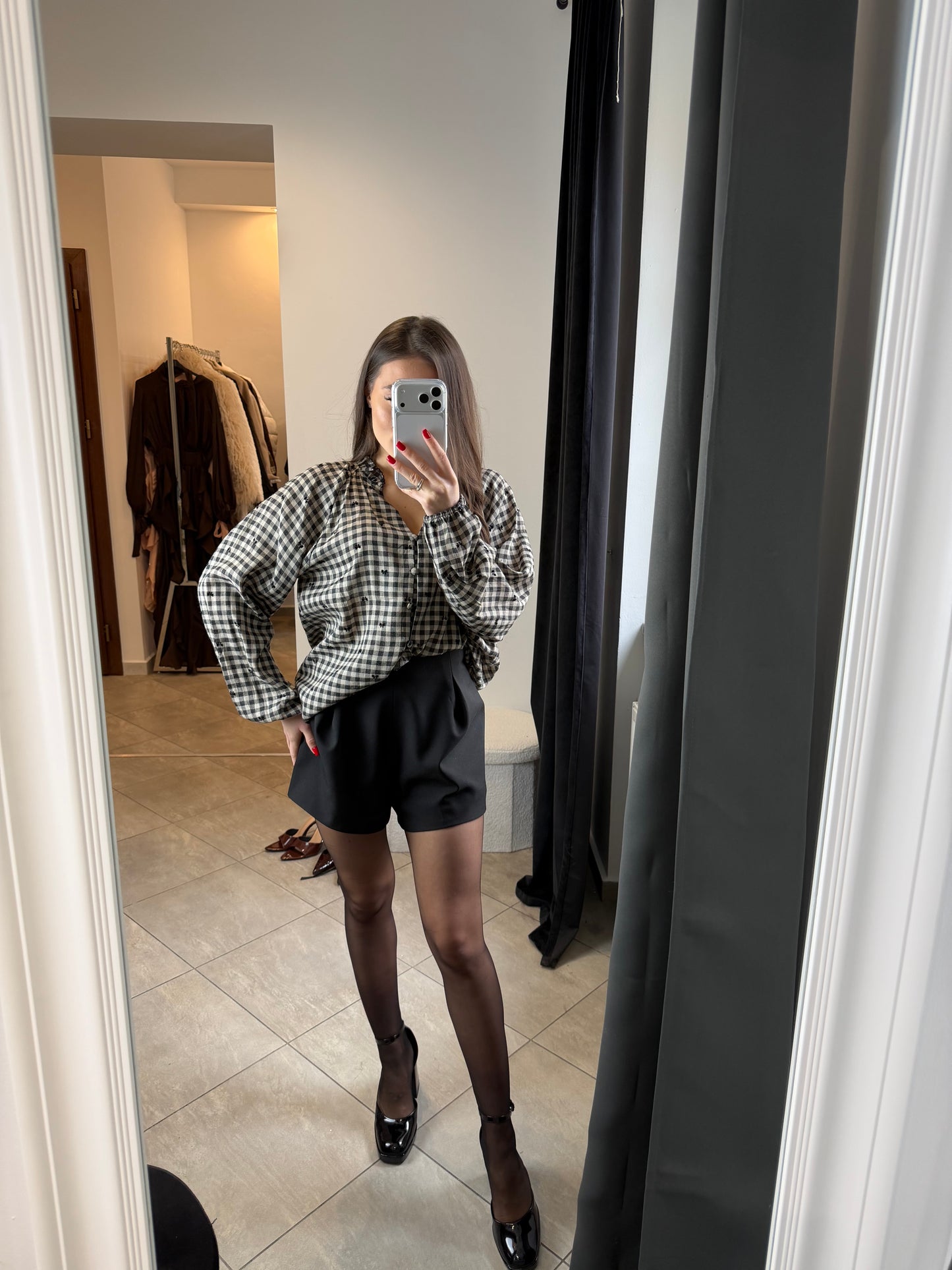 Koszula w kratę – Szaro-czarna