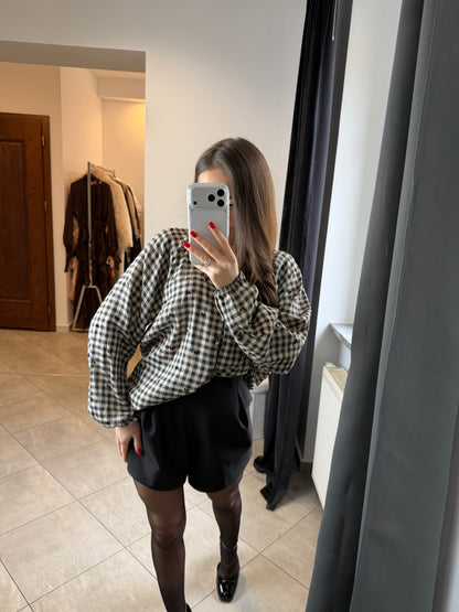 Koszula w kratę – Szaro-czarna