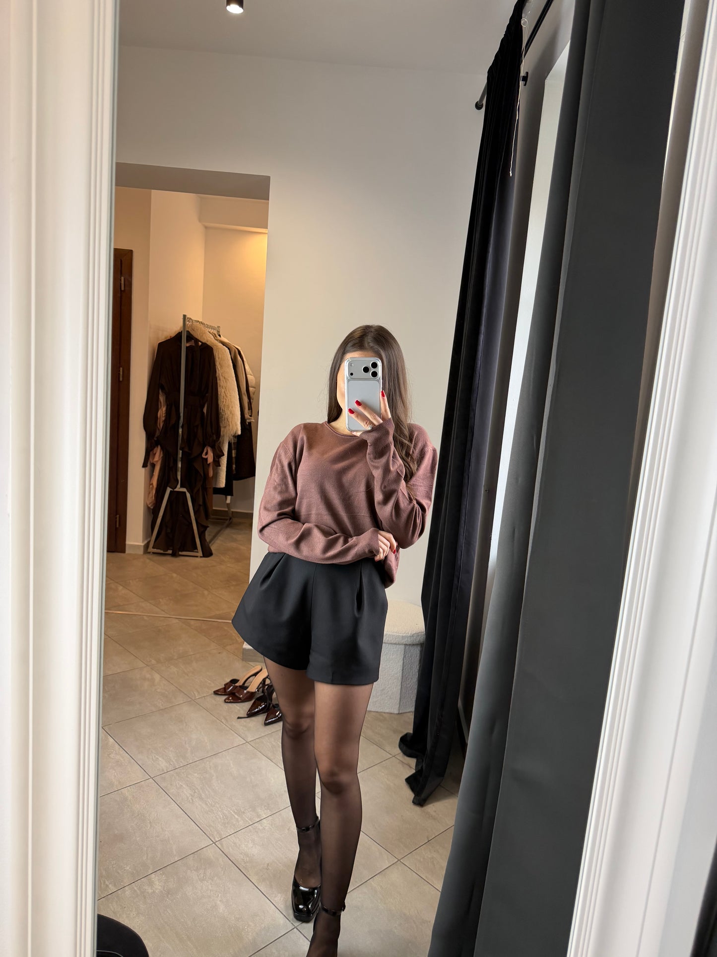 sweterek z długim rękawem – Jasny brąz